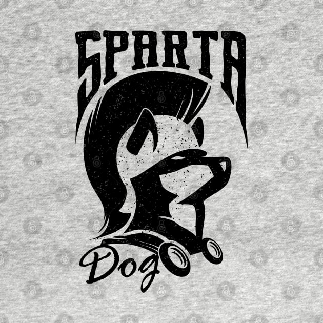 Sparta Dog Black Drawing Illustration by michony